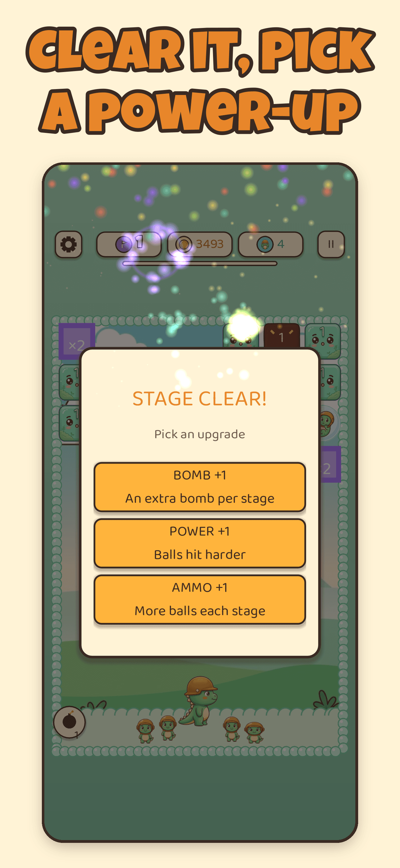 Dino Buddies upgrade screen