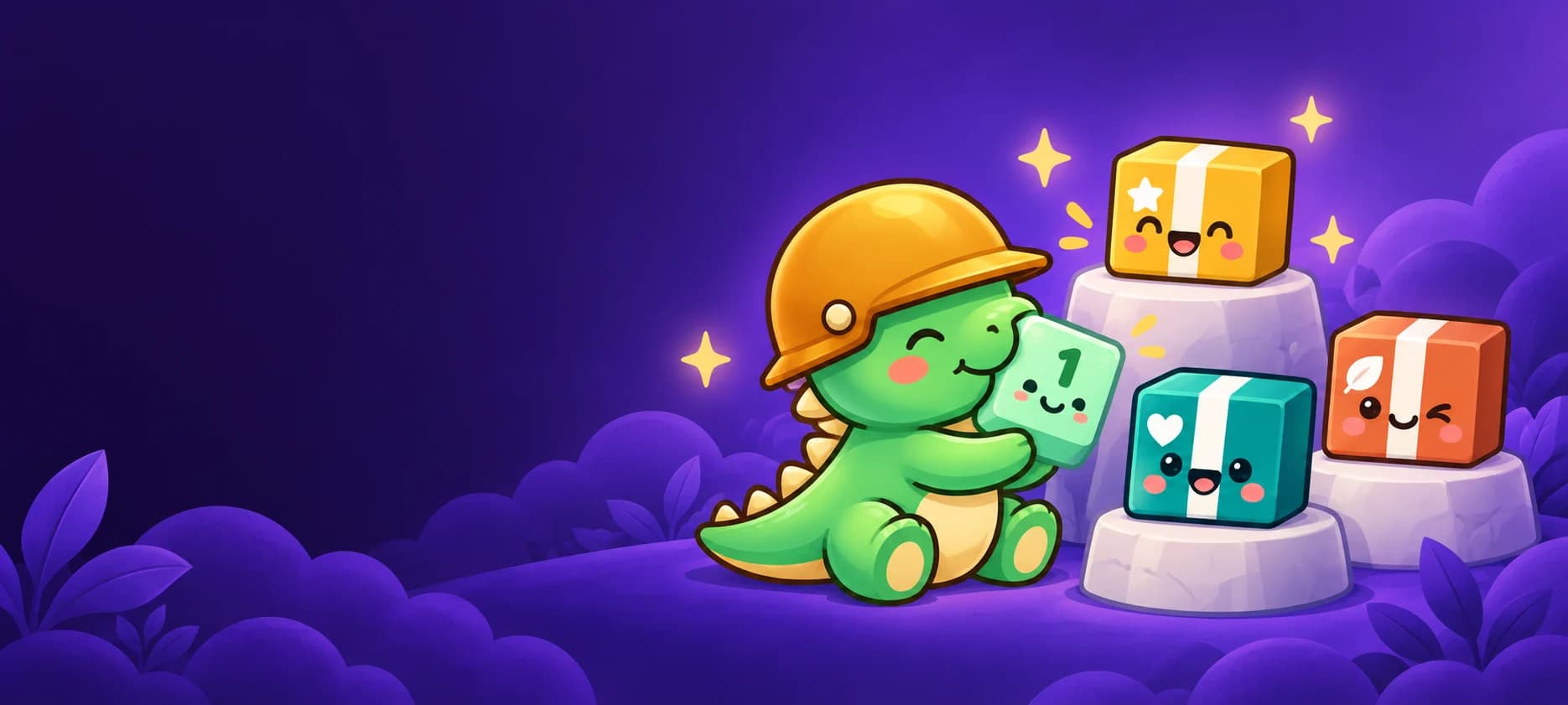 Dino Buddies and Parcel Pivot characters together
