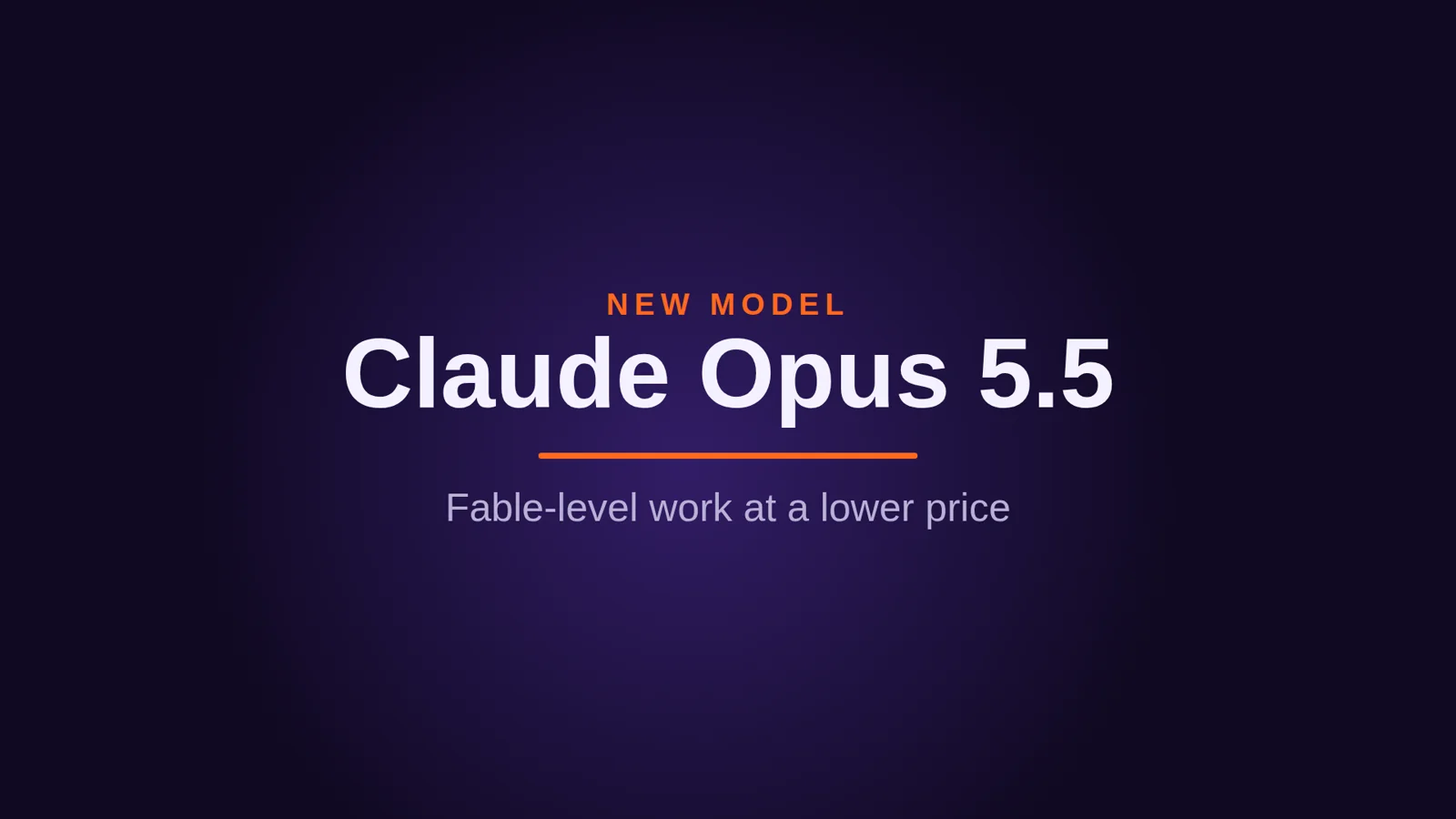 Title frame of a launch video for Claude Opus 5.5, rendered with Remotion