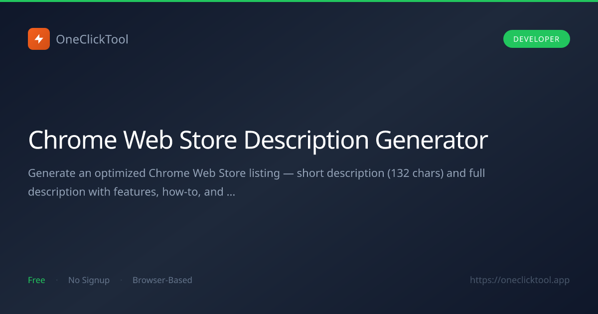 Chrome Web Store Description Generator — Free Listing Tool ...