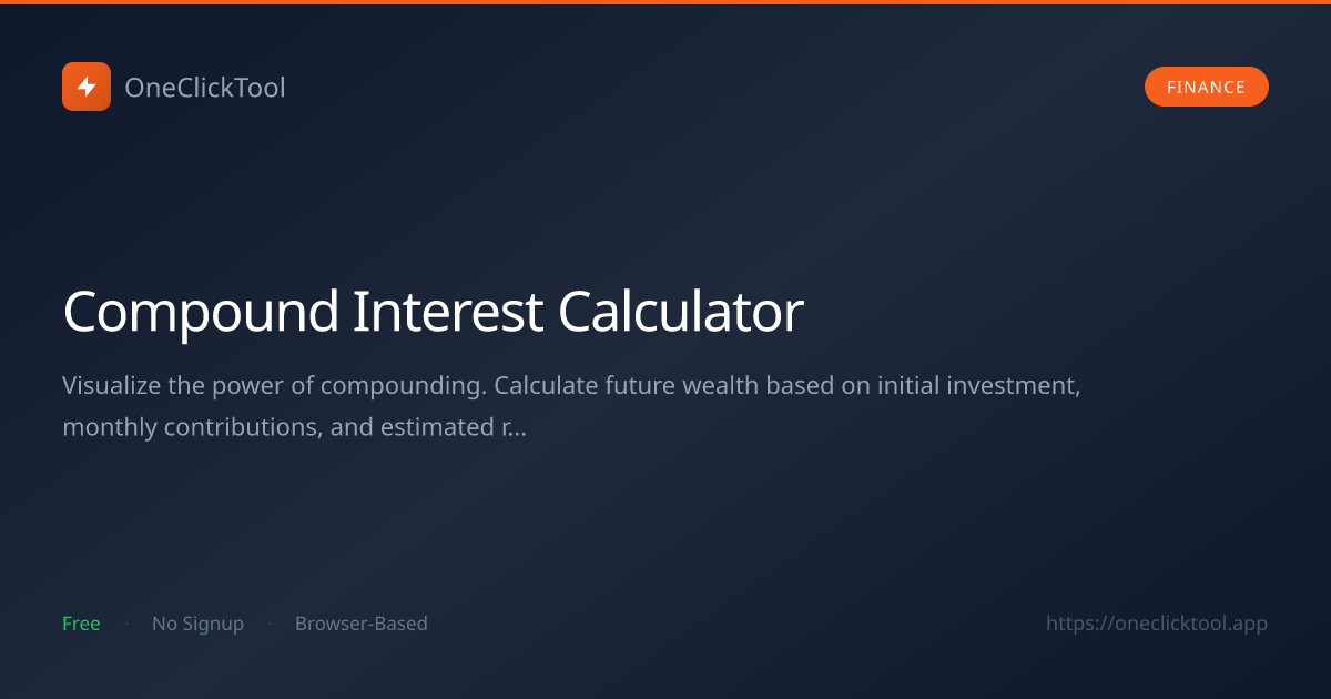 Compound Interest Calculator — Future Value Visualizer | OneClickTool ...