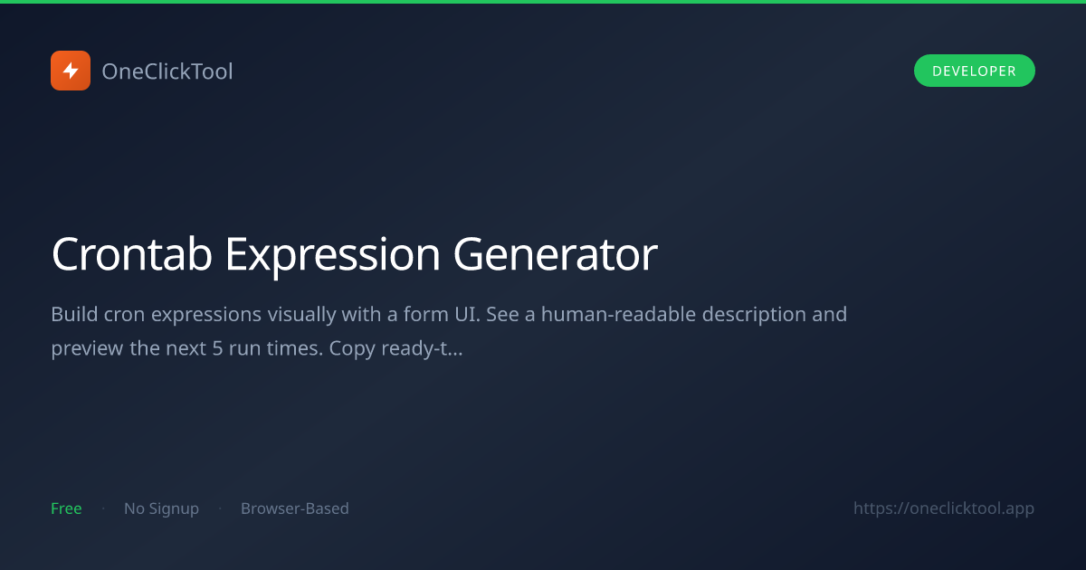 Crontab Generator — Visual Cron Expression Builder | OneClickTool ...