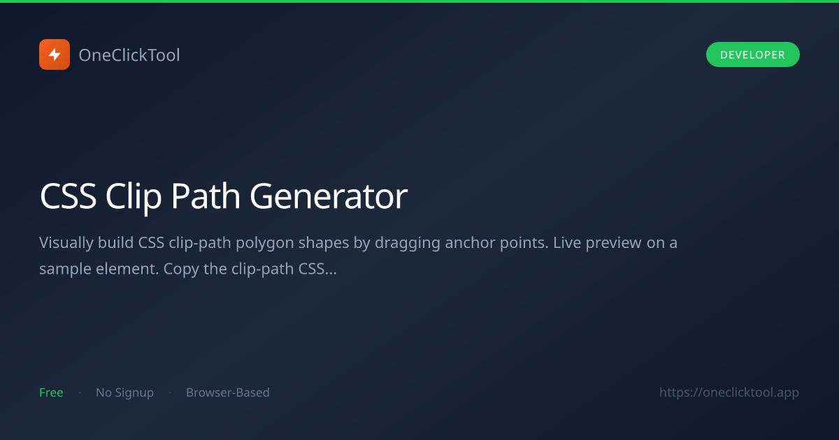 CSS Clip Path Generator — Visual Polygon Builder | OneClickTool ...
